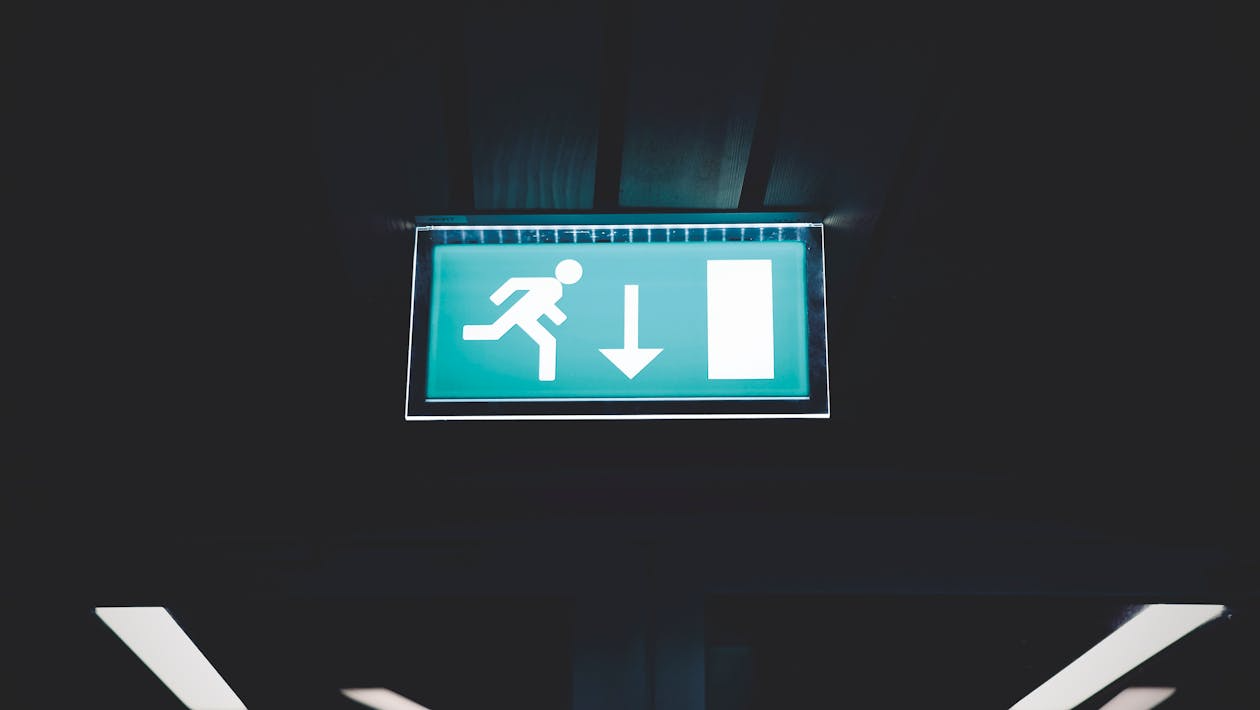Overhead fire exit indicator